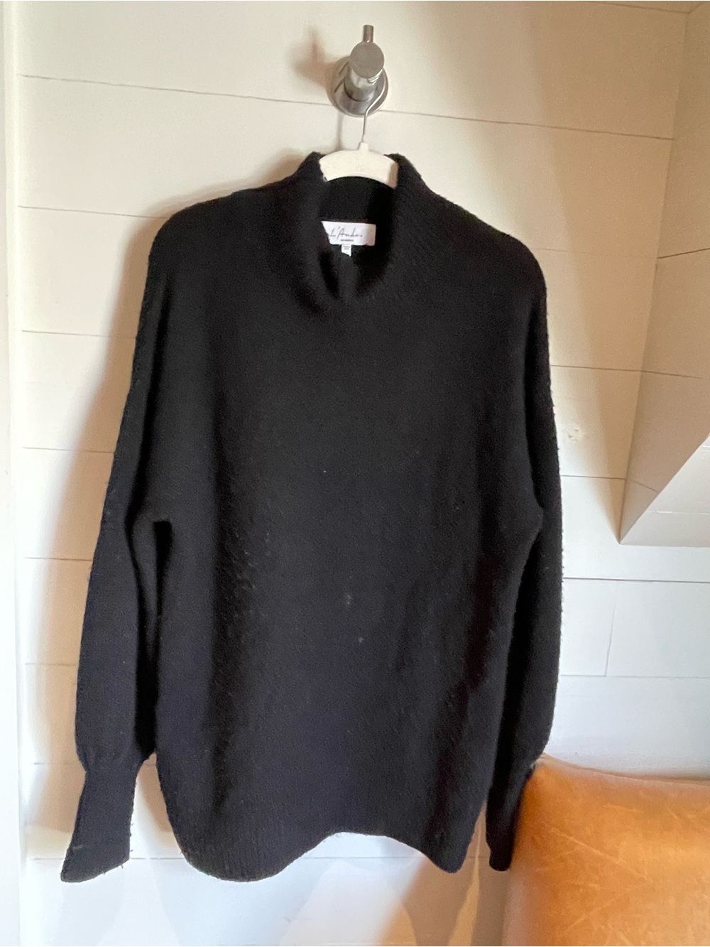 L'Academie Black Turtleneck Sweater